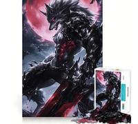 Puzzle Guerrier Loup-Garou pour Adolescents,1000 pièces,Jeu de mémoire Amusant,Surface Lisse sans bavures,Cadeau d'anniversaire,Casse-tête (38x52cm)