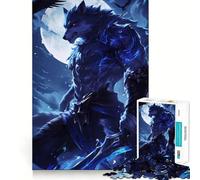 Puzzle Guerrier Loup-Garou pour Adolescents 1000 pièces Jeu Stimulant l'esprit Assemblage Solide et sécurisé Activité de Partage en Famille (38x52cm)