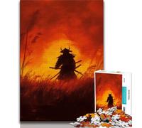 Puzzle Guerrier Ninja au Coucher du Soleil pour Adultes et Adolescents Aidez Le Cerveau à exercer des Jouets addictifs pour cultiver la Patience Une œuvre d'art (38x26cm)
