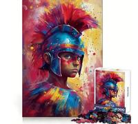 Puzzle Guerrier Romain pour Adolescents 1000 Pièces Jeu Anti-Stress Intelligent Bords Aigus Cadeau d'anniversaire (38x52cm)
