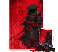 Puzzle Guerrier Samouraï en Rouge pour Adolescents 1000 Pièces Renforce la mémoire, Passe-Temps Calme, qualité supérieure, Cadeau Festif (50x75cm)