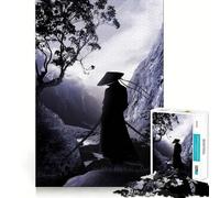 Puzzle Guerrier Silhouette 1000 Pièces Jeu de Construction Focus Assemblage Parfait sans Espace Activité Récompenseuse pour Les Jours de Pluie (50x75cm)