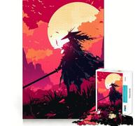 Puzzle Guerrier Silhouette 1000 Pièces pour Adolescents Jeu de Logique Mentale Anti-Stress Découpe Ferme Cadeau de Noël 38x52cm