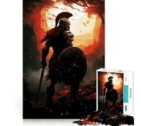 Puzzle Guerrier Spartiate pour Adolescents 1000 Pièces Jeu de Logique Solide Anti-Stress Bord Transparent Cadeau Classique 38x26cm