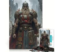 Puzzle Guerrier Viking avec Marteau 1000 Pièces pour Adolescents Jeu Intellectuel Amusant en Intérieur Découpe de Qualité Cadeau Créatif (38x52cm)