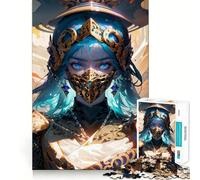 Puzzle Guerrière Masquée pour Adultes 1000 Pièces Jeu de Mémoire Découpe Laser pour Un Ajustement Parfait Cadeau Unique Anti-Stress (38x26cm)