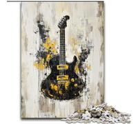 Puzzle Guitare Dorée 1000 Pièces pour Adolescents, Jouet Éducatif Anti-Stress, Idéal comme Cadeau pour Toute la Famille (50x75cm)