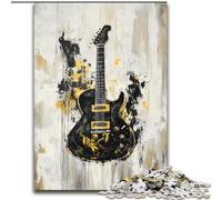 Puzzle Guitare Dorée 1000 pièces pour Adultes et Adolescents, à partir de 14 Ans Jeu de Noël Anti-Stress pour Femmes (50x75cm)