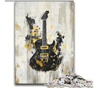 Puzzle Guitare dorée 2000 pièces, Anti-Stress, Vacances à la Maison, avec Affiche et fiche de Questions-réponses Assorties (70x100cm)