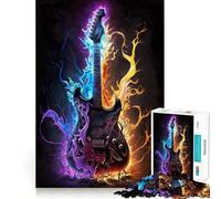 Puzzle Guitare Éclair Vibrant 1000 pièces Jeu de développement cognitif Surface Lisse sans bavures Activité relaxante en Groupe à l'intérieur (38x26cm)