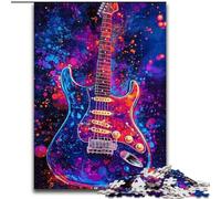 Puzzle Guitare Néon 1000 pièces pour Adolescents, Jeu éducatif Familial, idéal pour la décoration de Bureau (26x38cm)