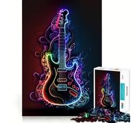 Puzzle Guitare Néon pour Adolescents 1000 Pièces Jeu de Logique Amusant et Décontracté Découpe de Précision (38x52cm)