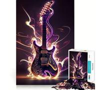 Puzzle Guitare Néon pour Adolescents 1000 Pièces Jeu d'Entraînement Cérébral Activité à Domicile Art à Assembler Cadeau Exquis (50x75cm)
