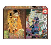 Educa Borrás – Puzzle 1000 pièces – Klimt Le Baiser + Les Vierges – Dès 14 ans (18488)