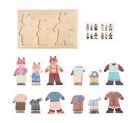 Puzzle Habillage Animaux Design | Apprendre à S'habiller - Puzzle en Bois À Associer Tenues pour Jeu Symbolique Voyage Anniversaire Noël