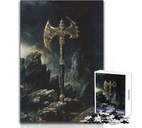 Puzzle Hache Dorée Ornée pour Adultes, 1000 Pièces, Activité Ludique et Interactive, Cadeau Souvenir et Touchant, Dimensions 38x52cm