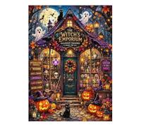 Puzzle Halloween Sorcière 1000 pièces Décoration de Magasin de sorcière