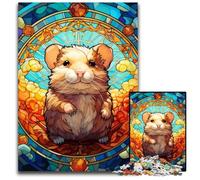 Puzzle Hamster 1000 pièces : Casse-tête Stimulant, activité familiale, décoration intérieure, Cadeau de Noël 26x38cm / 10,23x14,96 Pouces