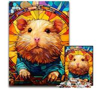 Puzzle Hamster 1000 pièces en Bois, décoration DIY, défi cérébral, pour Adultes, Famille, Cadeau de Vacances 50x75cm / 19,68x29,52 Pouces