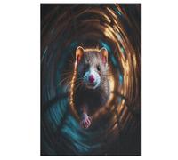 Puzzle Hamster 1000 Pièces pour Adolescents Puzzles Créatif en Bois Jouet Jeu Familial Difficulté Défi （78×53cm）