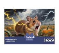 Puzzle Hamster 1000 Pieces pour Adultes,Orage Pumpkin Field Un Jeu De Dexérité Très Difficile Puzzle Éducatif Et Stimulant Un Jeu Cadeau Original 38x26cm/1000pcs