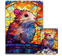 Puzzle Hamster 1000 pièces pour Adultes, Puzzle en Bois, pour la décoration intérieure et Les fêtes de Fin d'année, 50x75cm / 19,68x29,52 Pouces