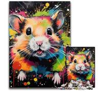 Puzzle Hamster 1000 pièces pour Adultes, Puzzle en Carton idéal pour décorer et stimuler Le Cerveau, 26x38cm / 10,23x14,96 Pouces