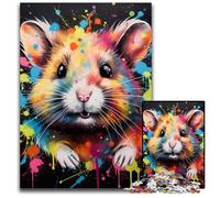 Puzzle Hamster 1000 pièces pour Adultes, Puzzle en Carton idéal pour décorer et stimuler Le Cerveau, 26x38cm / 10,23x14,96 Pouces