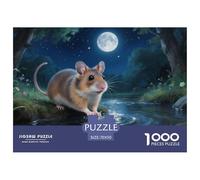 Puzzle Hamster 1000 Pieces pour Adultes,Scène de ruisseau sous la Lune Un Jeu De Dexérité Très Difficile Puzzle Éducatif Aux Défis 70x50cm/1000pcs