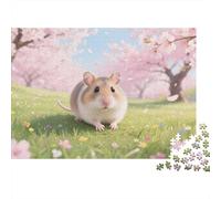 Puzzle Hamster Composé De 1000 Pièces pour Adultes,Cerisier en Fleur printanier Lawn Scene Un Jeu De Dexérité Très Difficile Puzzle Éducatif avec des Défis 1000pcs (75x50cm)