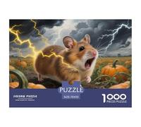 Puzzle Hamster Composé De 1000 Pièces pour Adultes,Orage Pumpkin Field Un Jeu De Dexérité Très Difficile Puzzle Jeu Éducatif Et Stimulant l'art De La Décoration Moderne 70x50cm/1000pcs