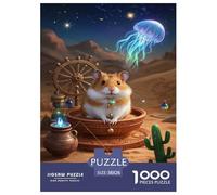 Puzzle Hamster de Roborovski avec 1000 Pièces pour Adultes,Désert Fantasy Un Jeu De Dexérité Très Difficile Puzzle D'intelligence l'art De La Décoration Moderne 38x26cm/1000pcs