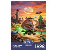 Puzzle Hamster de Roborovski Composé De 1000 Pièces pour Adultes,Désert Scenery Un Jeu De Dexérité Très Difficile Puzzle,Jeu ÉduChatif Aux Défis 70x50cm/1000pcs