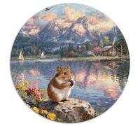 Puzzle Hamster Européen 1000 Pièces pour Adultes Et Enfants, Défi Cérébral Et Jeu Complexe, Puzzle Lac de Montagne, Home Decor, Cadeau Adulte 1000pcs (67.5x67.5cm)