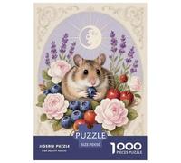 Puzzle Hamster syrien 1000 Pièces en Carton pour Adultes Jeu D’activité Intérieure Puzzle Hamster Syrien Fruit Cadeau Enfant Décoration Intérieure 70x50cm/1000pcs