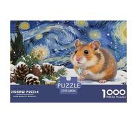 Puzzle Hamster syrien 1000 Pieces pour Adultes,Nuit étoilée Un Jeu De Dexérité Très Difficile Puzzle Jeu Éducatif avec des Défis 38x26cm/1000pcs