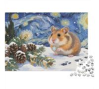 Puzzle Hamster syrien Qui Compte 1000 Pièces pour Adultes,Nuit étoilée Un Jeu De Dexérité Très Difficile Puzzle Éducatif l'art De La Décoration Moderne 1000pcs (75x50cm)