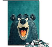 Puzzle Happy Bear 1000 pièces pour Adultes et Adolescents, Jouets éducatifs et éducatifs, Jeux familiaux avec Affiche et fiche de Questions-réponses (Taille 26x38cm)