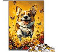Puzzle Happy Corgi 1000 pièces pour Adultes et Adolescents, Anti-Stress, Difficile à réaliser, pour la décoration de la Maison (14 Ans et Plus) (50x75cm)