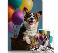 Puzzle Happy Corgi 1000 pièces pour Adultes et Adolescents, Jeux éducatifs et Anti-Stress, avec Père Noël (38x26cm)