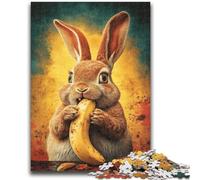Puzzle Happy Rabbit 1000 pièces pour Adolescents, pour soulager Le Stress et renforcer l'amour Entre Couples (38x26cm)