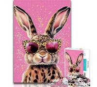 Puzzle Happy Rabbit pour Adultes et Adolescents, idéal pour Tuer Le Temps en Vacances avec des pièces de Formes aléatoires entièrement emboîtables (50x75cm)