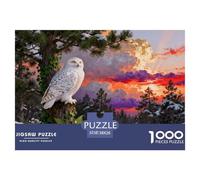 Puzzle Harfang des Neiges 1000 Pièces pour Adultes Et Enfants, Jeu De Société Convivial, Puzzle Forêt de Pins Enneigée, DéCoration, Idée Cadeau 38x26cm/1000pcs