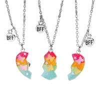 Puzzle Heart - Collier d'amitié magnétique, bijoux de Bond | Rhodium finition ensemble pendentif, accessoire de style polyvalent, composant de cadeaux coordonné pour le , Consulte la