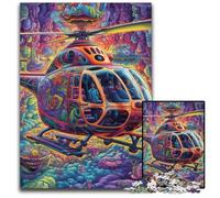 Puzzle hélicoptère coloré 1000 pièces pour Adultes, Puzzle en Carton idéal pour décoration et Casse-tête, 26x38cm / 10,23x14,96 Pouces