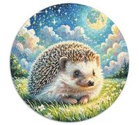 Puzzle Hérisson 1000 Pièces en Carton pour Adultes Enfants Jeu D'Intelligence Casse-tête Nébuleuse Herbe Hérisson Cadeau Anniversaire Décoration Intérieure 1000pcs (67.5x67.5cm)