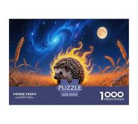 Puzzle Hérisson 1000 Pièces en Carton pour Adultes Enfants Jeu Éducatif Jeu De Défi Casse-tête Cadeau Famille Décoration Intérieure 70x50cm/1000pcs