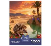 Puzzle Hérisson 1000 Pièces pour Adultes Et Enfants, Jeu ÉduChatif, Puzzles Désert Oasis, Home Decor, Cadeau Adulte 38x26cm/1000pcs