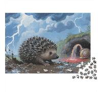 Puzzle Hérisson 1000 Pieces pour Adultes,Wilderness orageuse Un Jeu De Dexérité Très Difficile Puzzle Jeu Éducatif l'art De La Décoration Moderne 1000pcs (75x50cm)