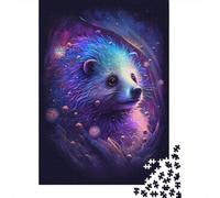 Puzzle hérisson Animal Galaxie, Puzzle rectangulaire en Carton 100% recyclé de qualité supérieure, pour Adultes et Adolescents, Cadeau Unique, 300 pièces (40 x 28 cm)